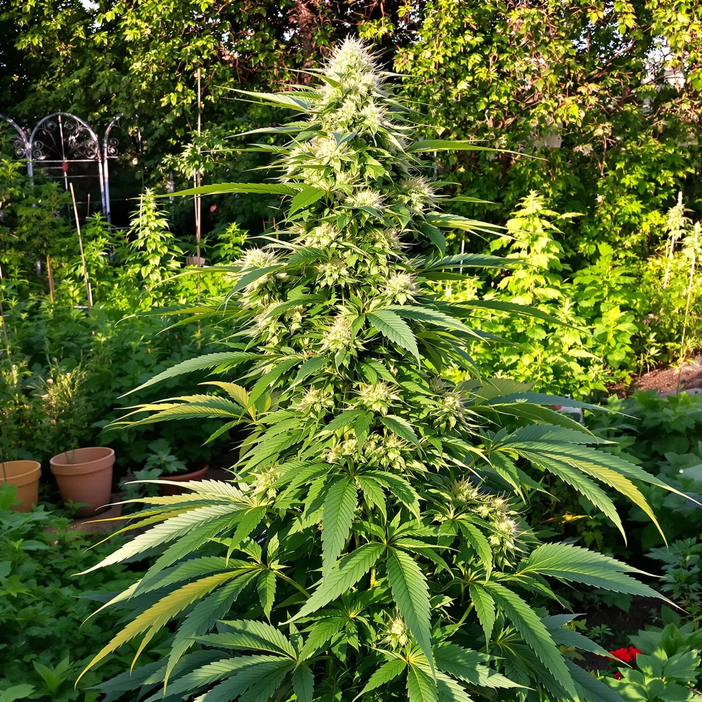 Le Silver Royale 54% indica / 46% sativa flower with visible trichomes