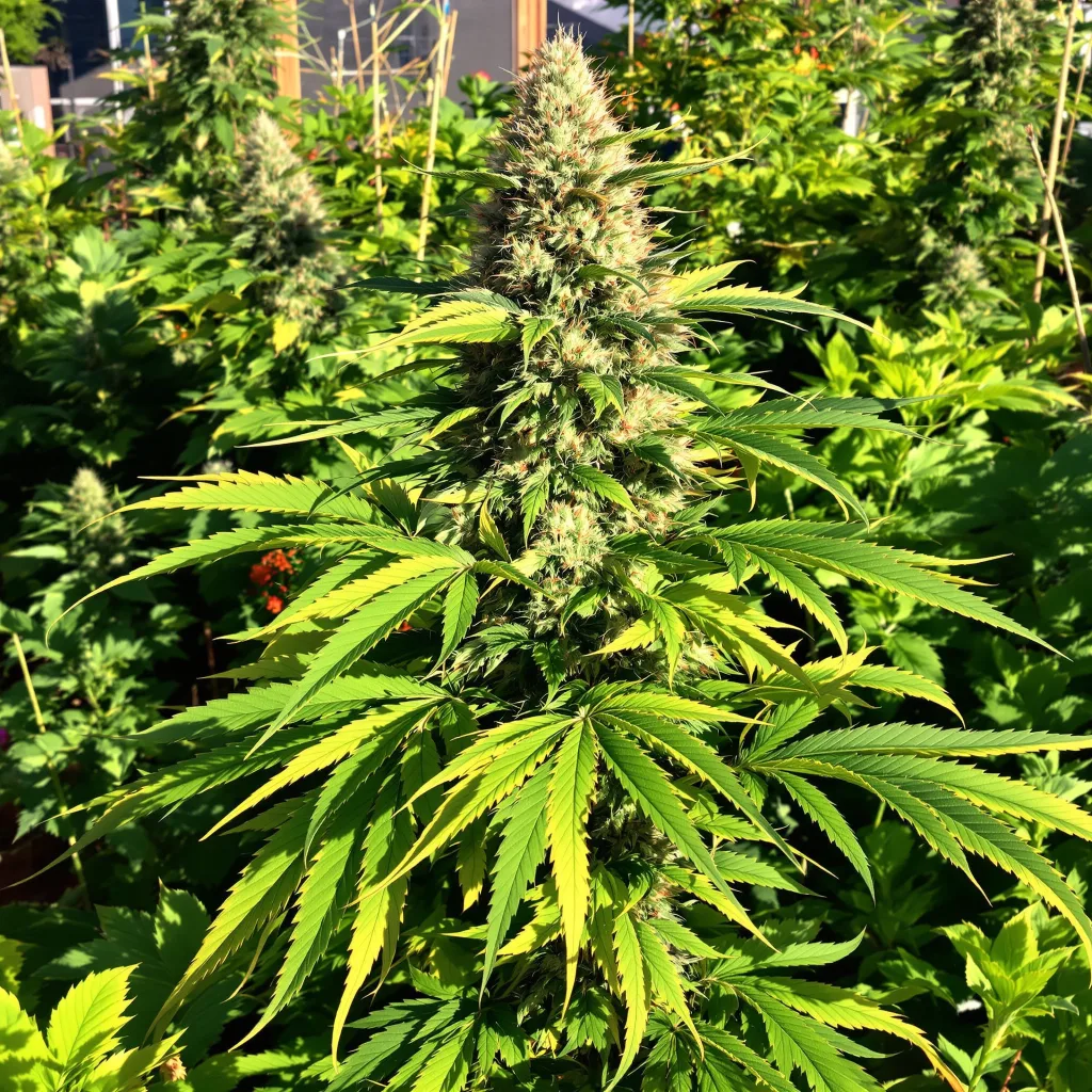 Lee Roy 69% indica / 31% sativa flower with visible trichomes