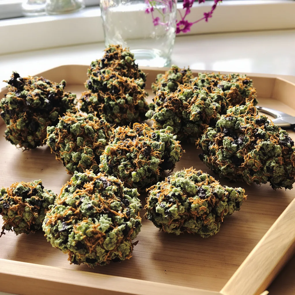 Lee Roy 69% indica / 31% sativa flower with visible trichomes