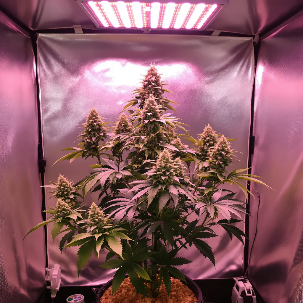 Lee Roy 69% indica / 31% sativa flower with visible trichomes