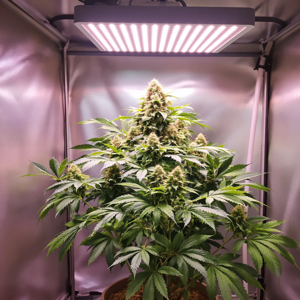 Legend OG 69% indica / 31% sativa flower with visible trichomes
