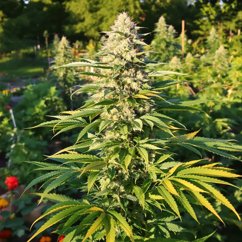 Lemon 57% indica / 43% sativa flower with visible trichomes