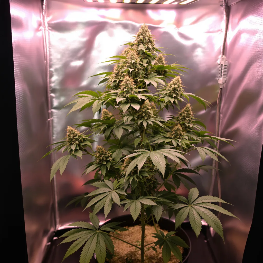 Lemon Crush 74% indica / 26% sativa flower with visible trichomes