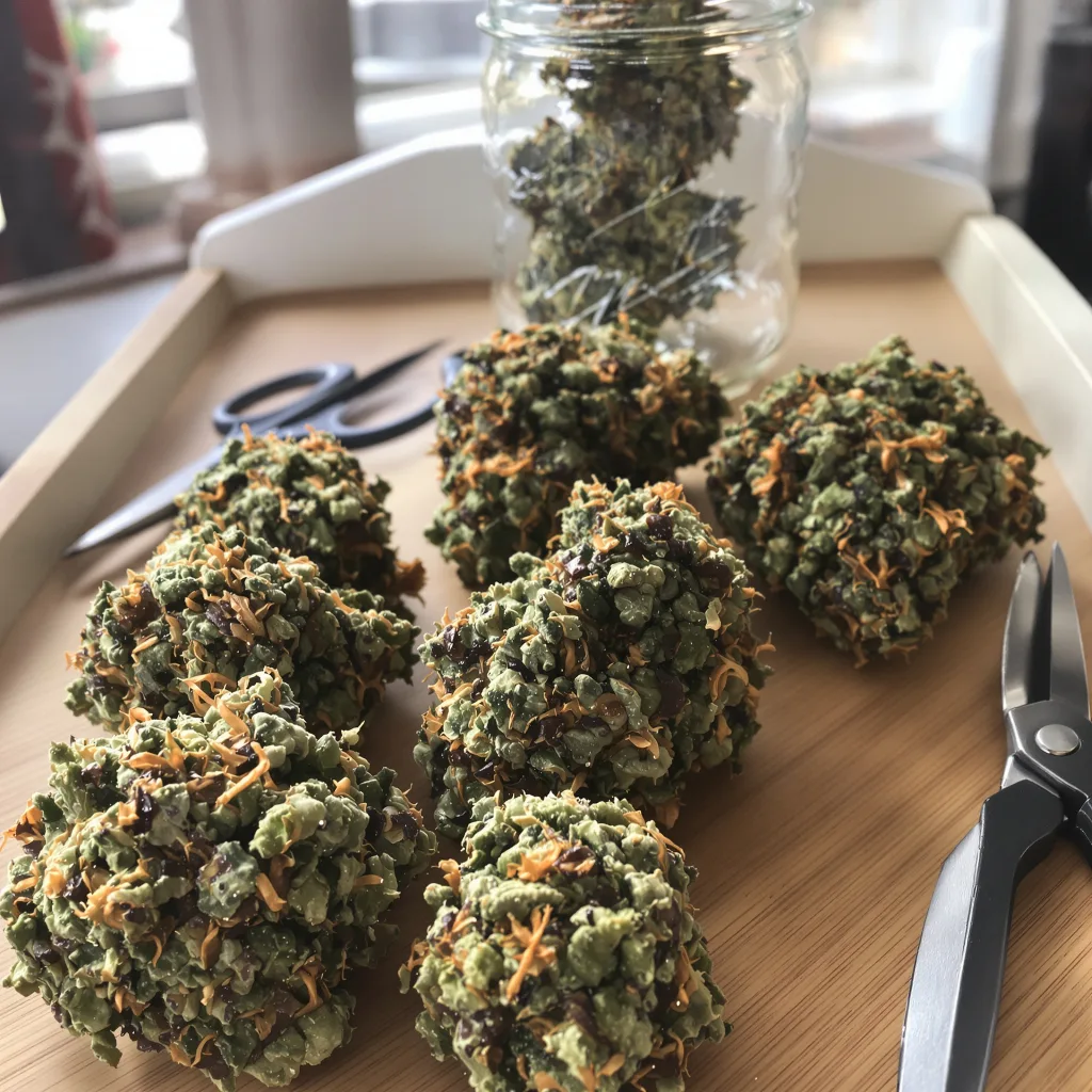 Lemon Daddy 68% indica / 32% sativa flower with visible trichomes