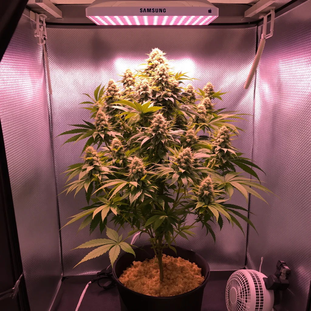 Lemon Daddy 68% indica / 32% sativa flower with visible trichomes