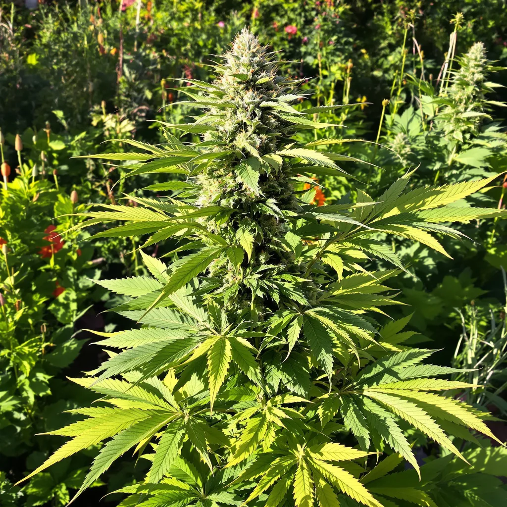 Lemon Drizzle 67% indica / 33% sativa flower with visible trichomes
