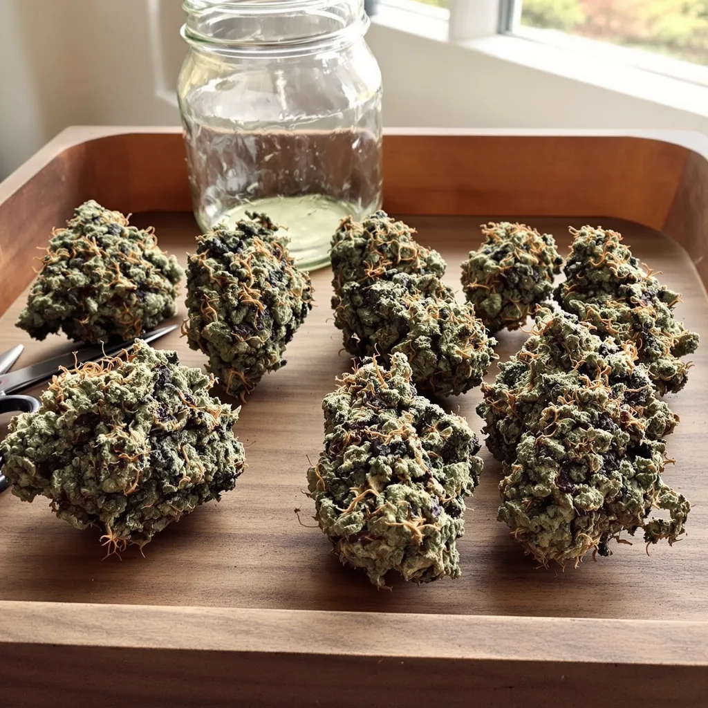Lemon Drizzle 67% indica / 33% sativa flower with visible trichomes
