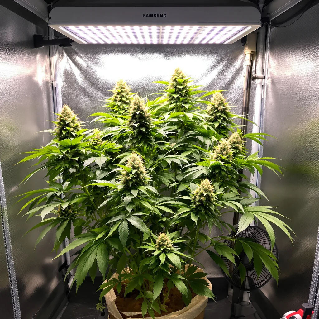 Lemon Drizzle 67% indica / 33% sativa flower with visible trichomes