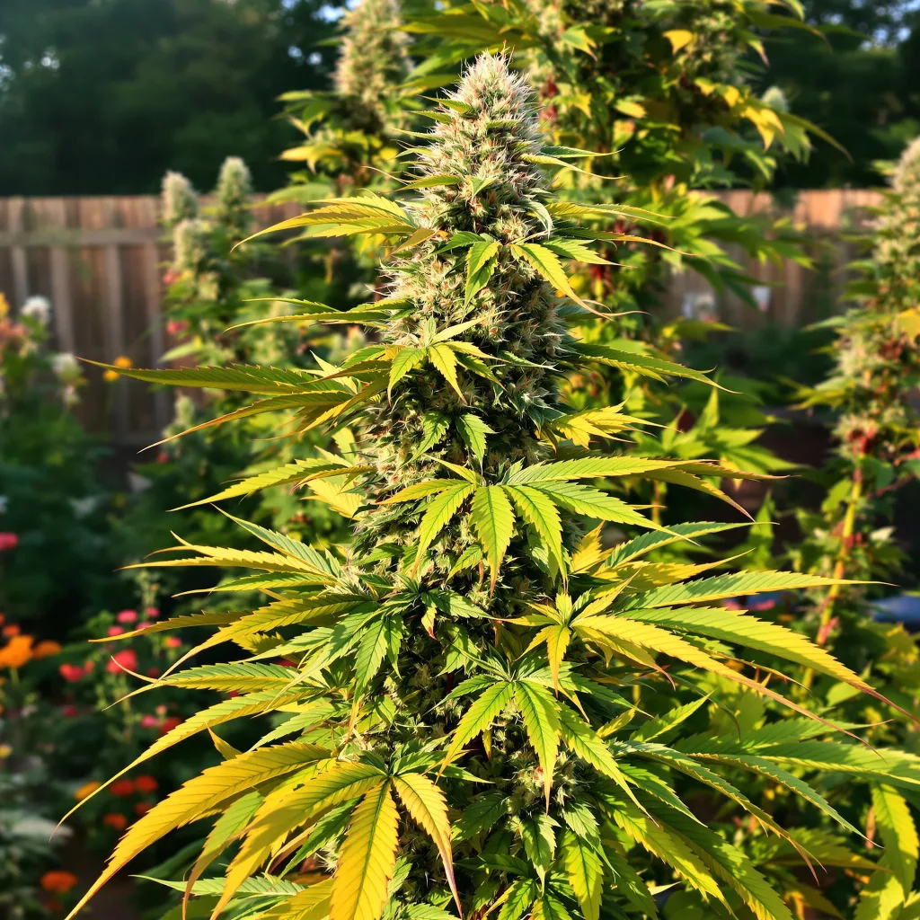 Lemon Drop 50% indica / 50% sativa flower with visible trichomes