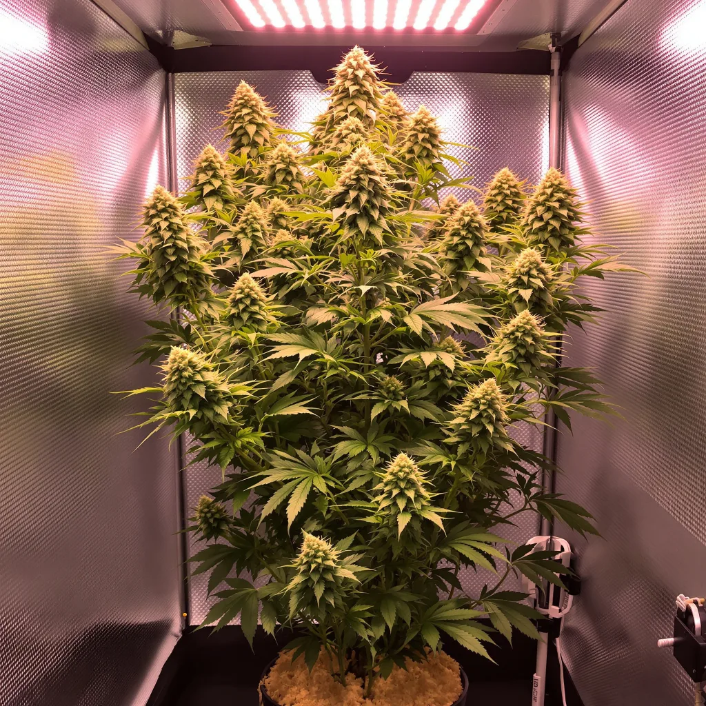 Lemon 57% indica / 43% sativa flower with visible trichomes