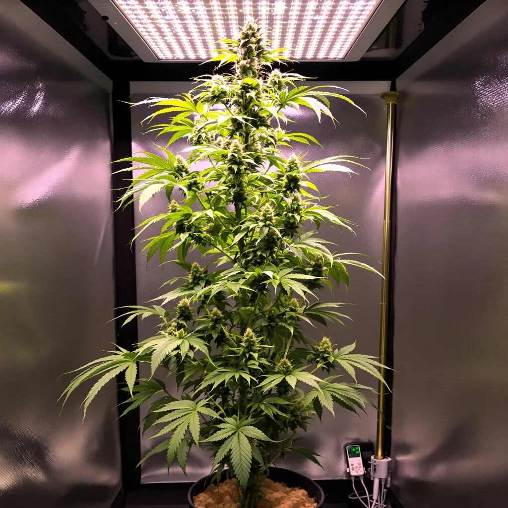 Lemon Fire 9% indica / 91% sativa flower with visible trichomes