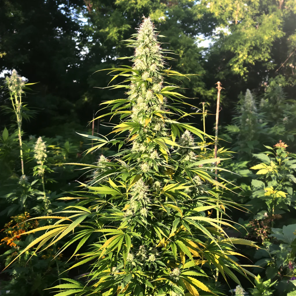 Lemon G 25% indica / 75% sativa flower with visible trichomes