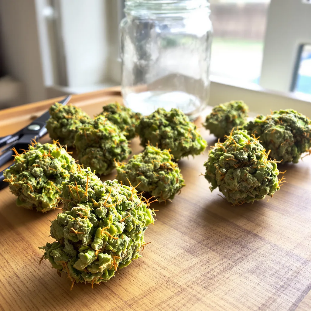 Lemon Jack 25% indica / 75% sativa flower with visible trichomes