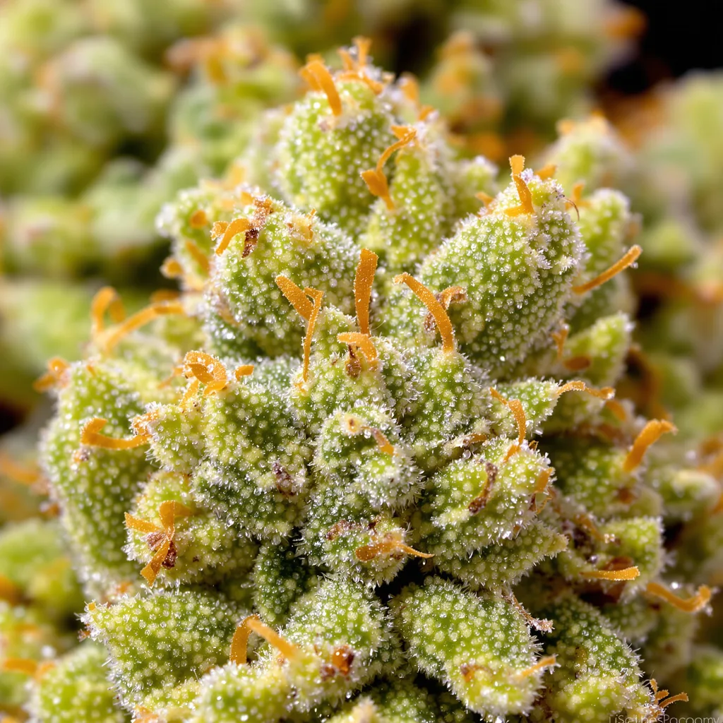 Lemon Jack cannabis bud close-up showing lime-green airy structure