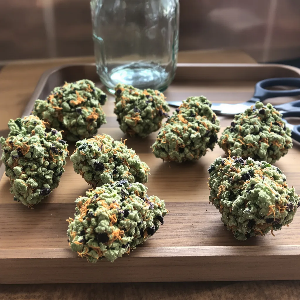 Lemon Tree 61% indica / 39% sativa flower with visible trichomes