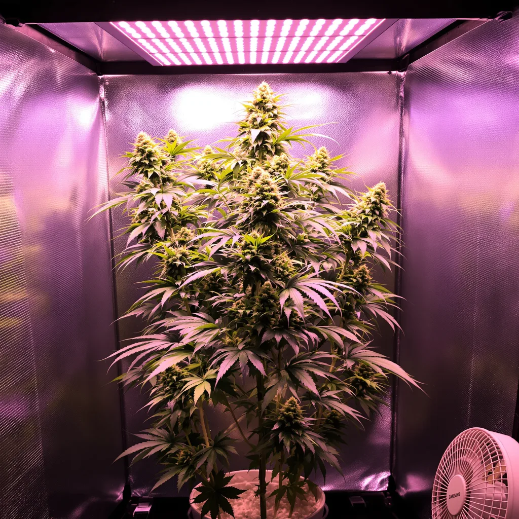 Lodi Dodi 24% indica / 76% sativa flower with visible trichomes