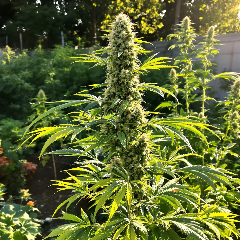 Longbottom Leaf 39% indica / 61% sativa flower with visible trichomes