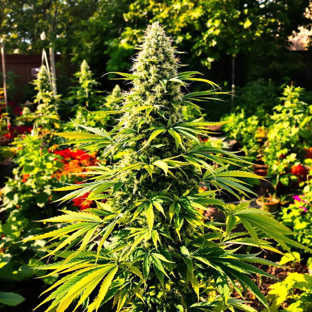 Lowryder 44% indica / 56% sativa flower with visible trichomes