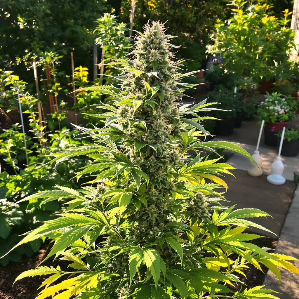 Lowryder 44% indica / 56% sativa flower with visible trichomes