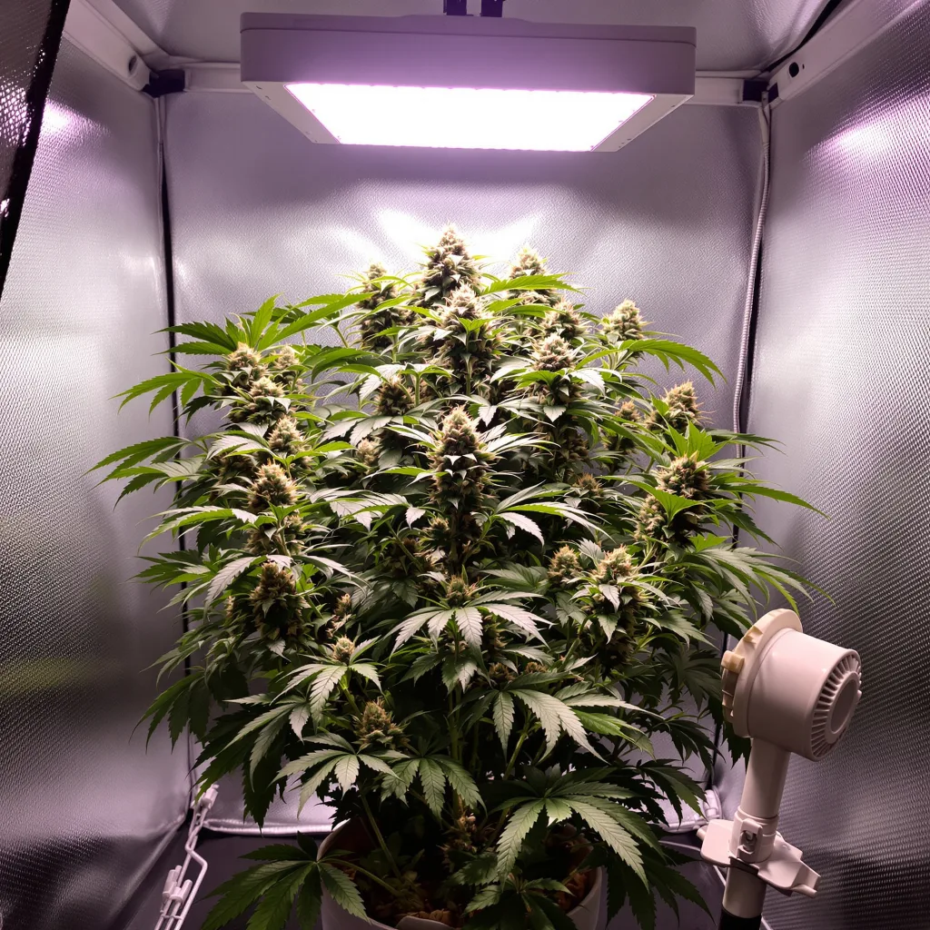 Mad Scientist 86% indica / 14% sativa flower with visible trichomes