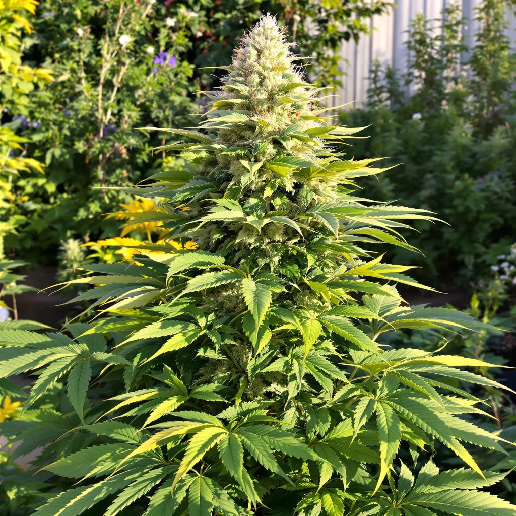 Mad Scientist 86% indica / 14% sativa flower with visible trichomes