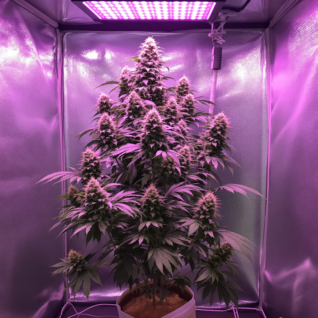Magnum 49% indica / 51% sativa flower with visible trichomes