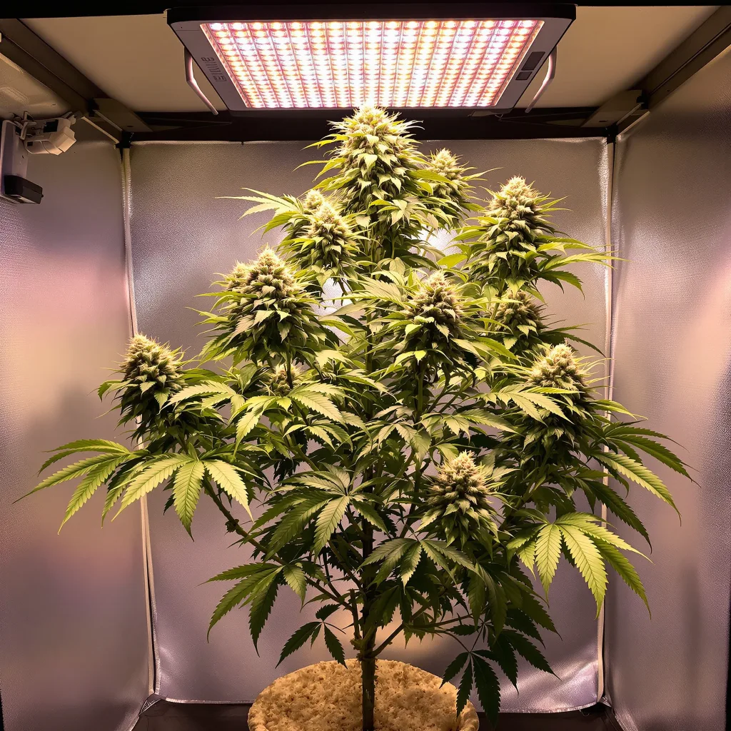 Mandala #1 52% indica / 48% sativa flower with visible trichomes