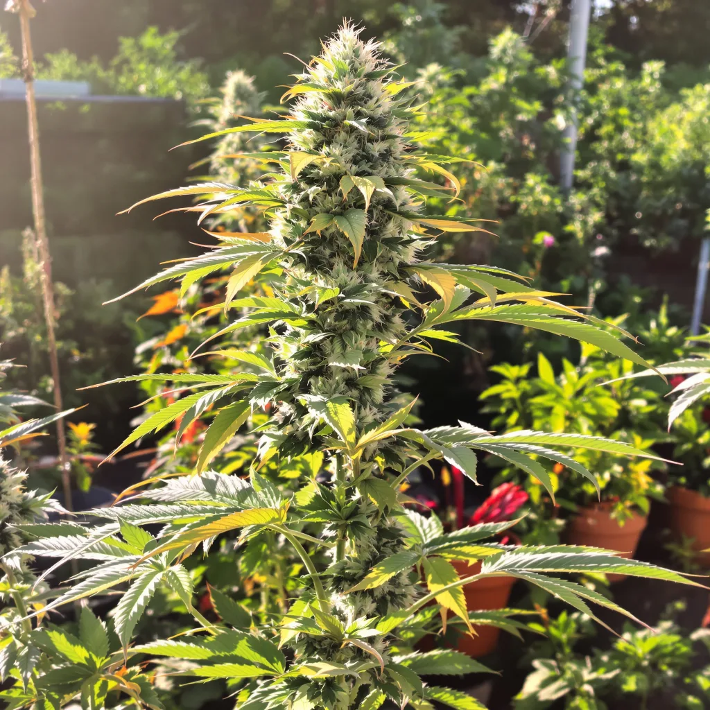 Mandala #1 52% indica / 48% sativa flower with visible trichomes