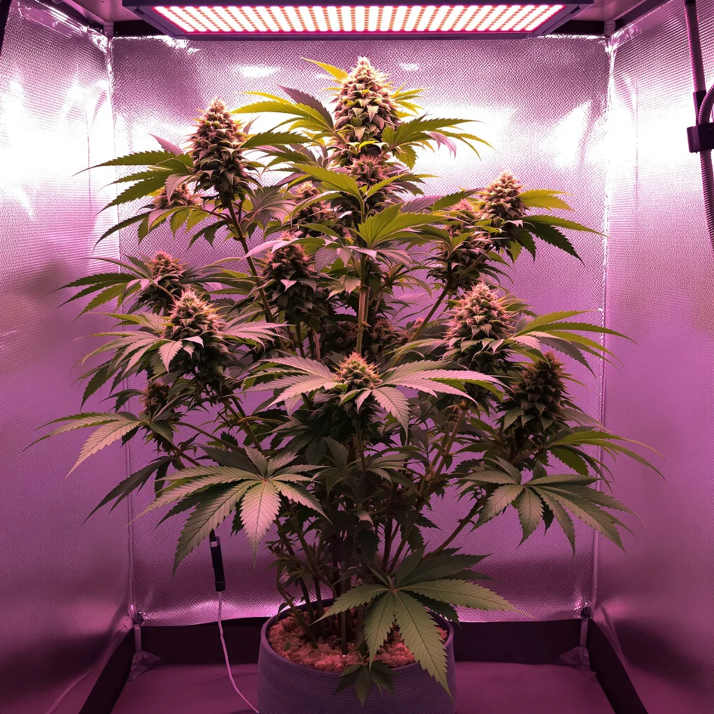 Mandarine 76% indica / 24% sativa flower with visible trichomes