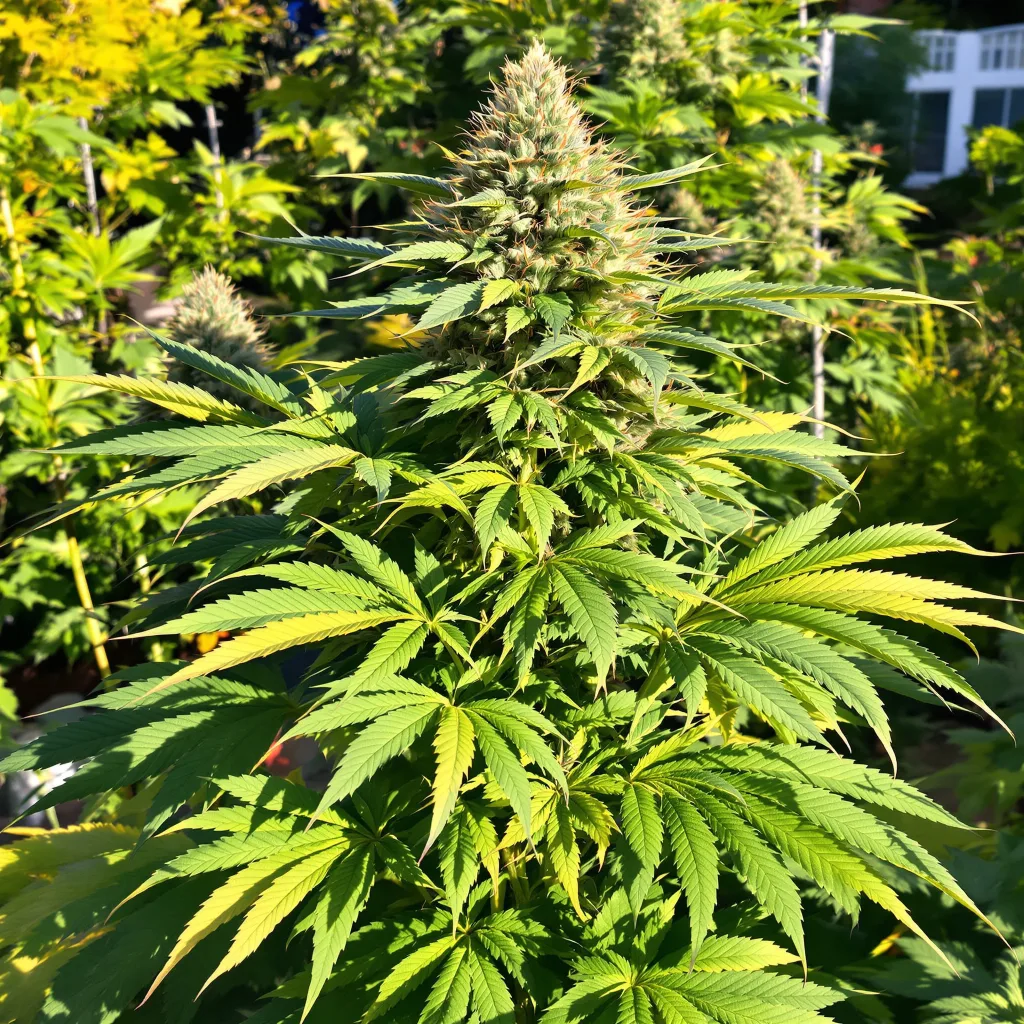 Mandarine 76% indica / 24% sativa flower with visible trichomes