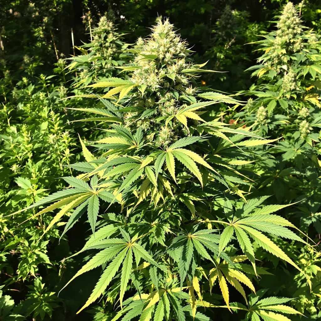 Mandarine 76% indica / 24% sativa flower with visible trichomes