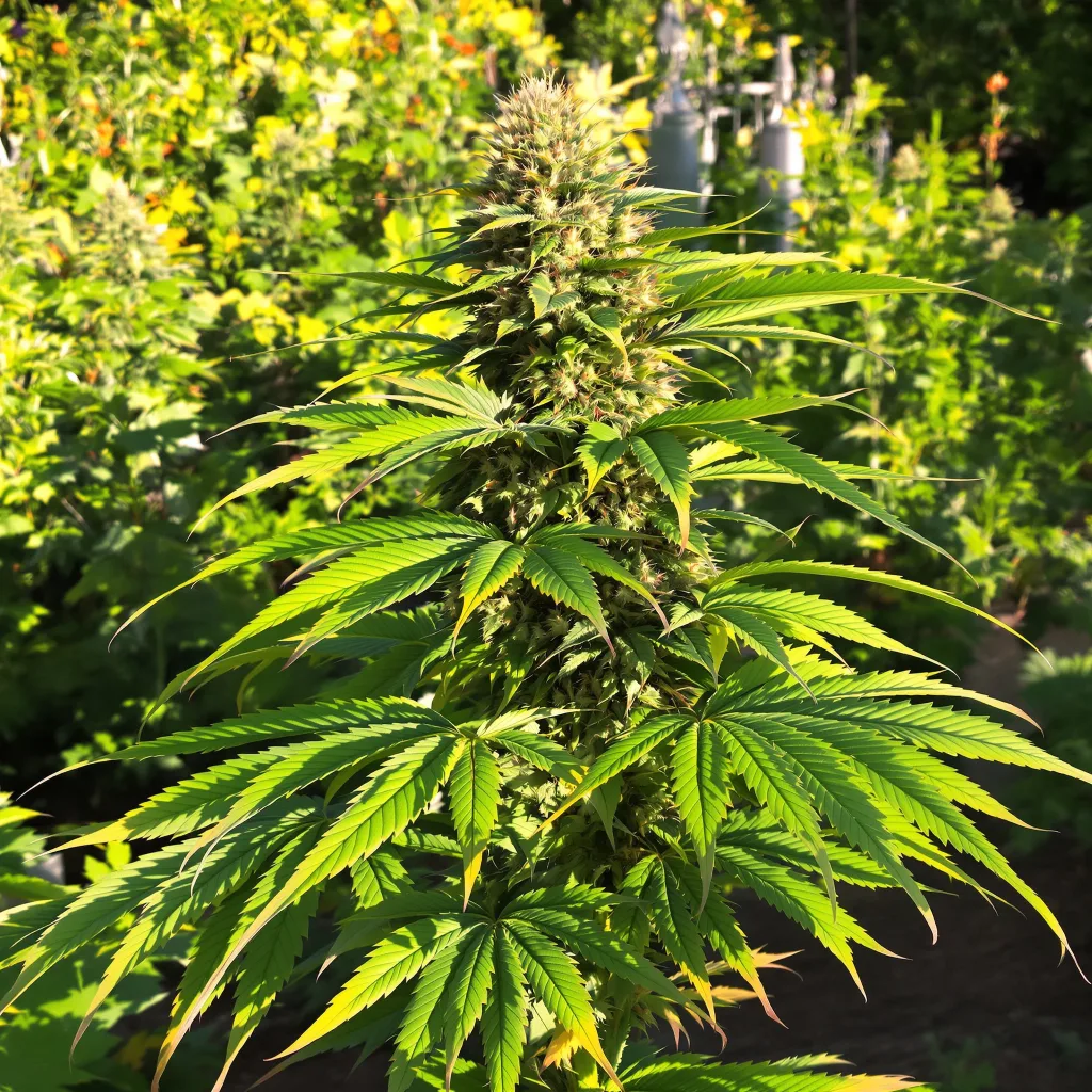 Mango Crack 82% indica / 18% sativa flower with visible trichomes