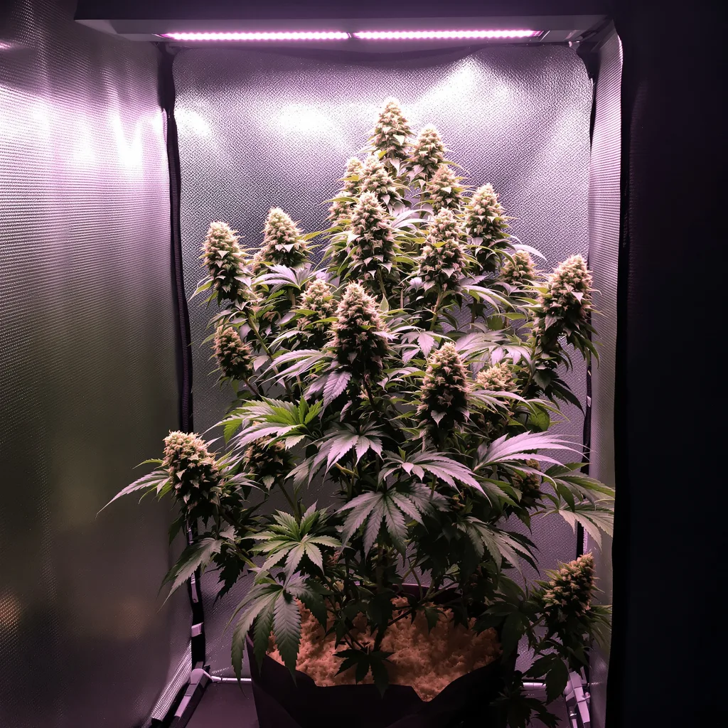 Mango Haze 40% indica / 60% sativa flower with visible trichomes