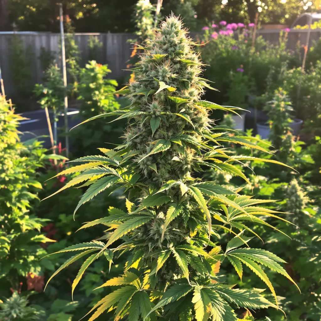 Mango Haze 40% indica / 60% sativa flower with visible trichomes