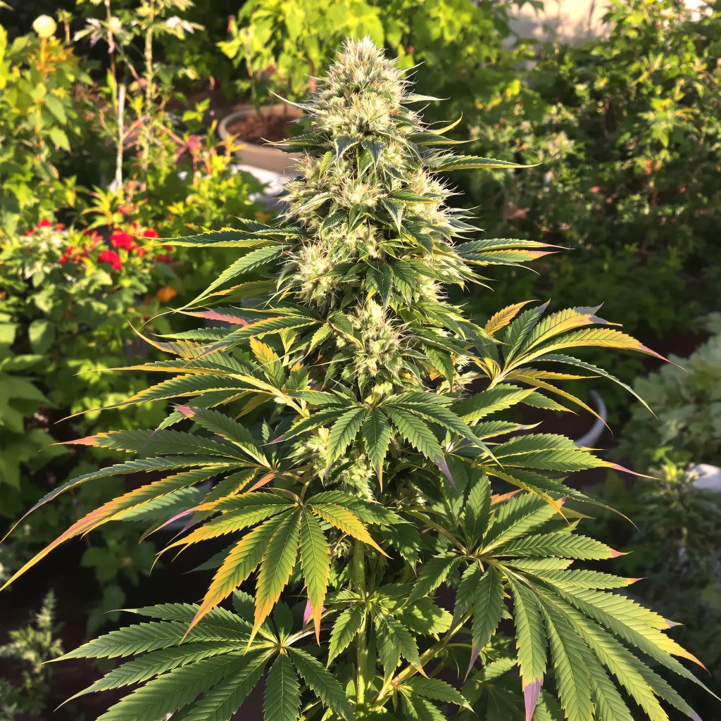 Maple Leaf 70% indica / 30% sativa flower with visible trichomes