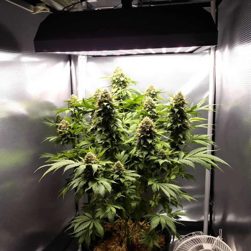 Marcosus Marshmellow 87% indica / 13% sativa flower with visible trichomes