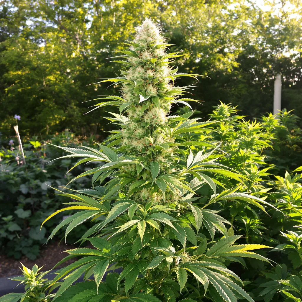 Master Bubba 40% indica / 50% sativa flower with visible trichomes