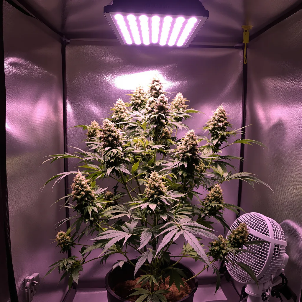 Master Bubba 40% indica / 50% sativa flower with visible trichomes