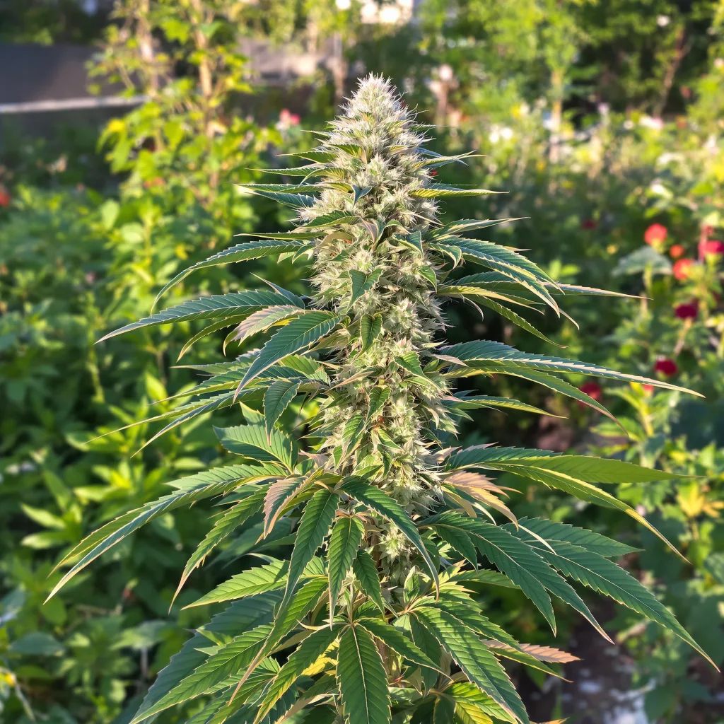 Master Bubba 40% indica / 50% sativa flower with visible trichomes