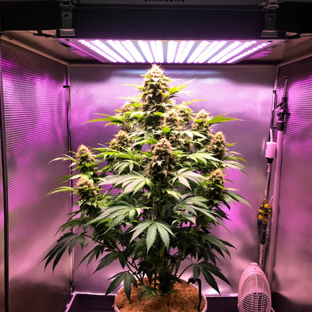 Master Jedi 40% indica / 50% sativa flower with visible trichomes