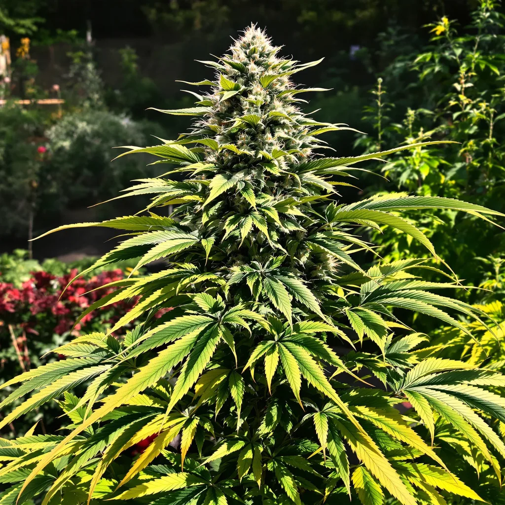 Master Kush 89% indica / 11% sativa flower with visible trichomes