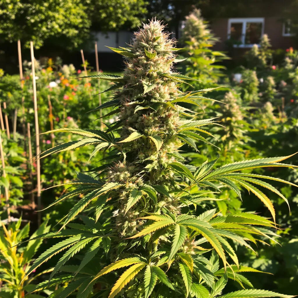 Master Yoda 40% indica / 50% sativa flower with visible trichomes