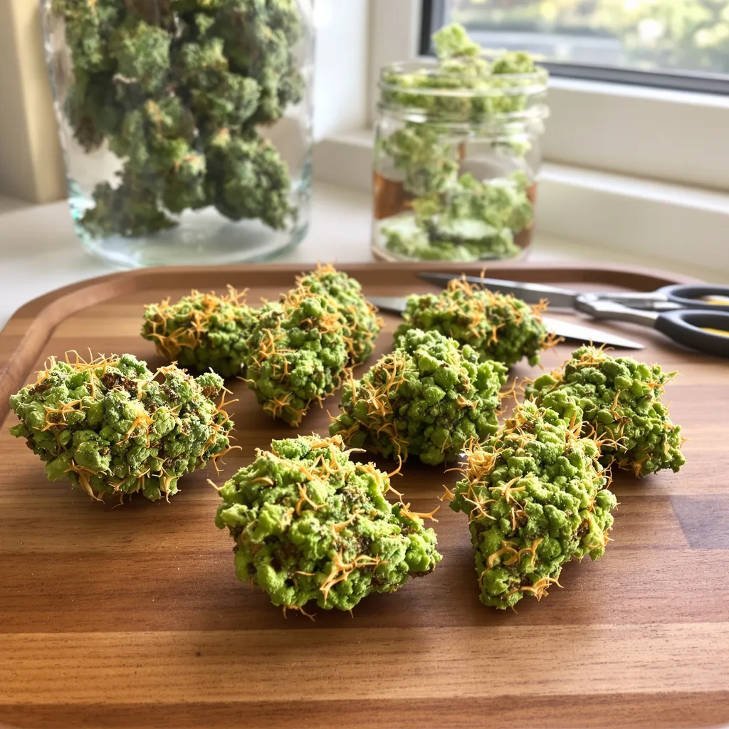 Maui 10% indica / 90% sativa flower with visible trichomes
