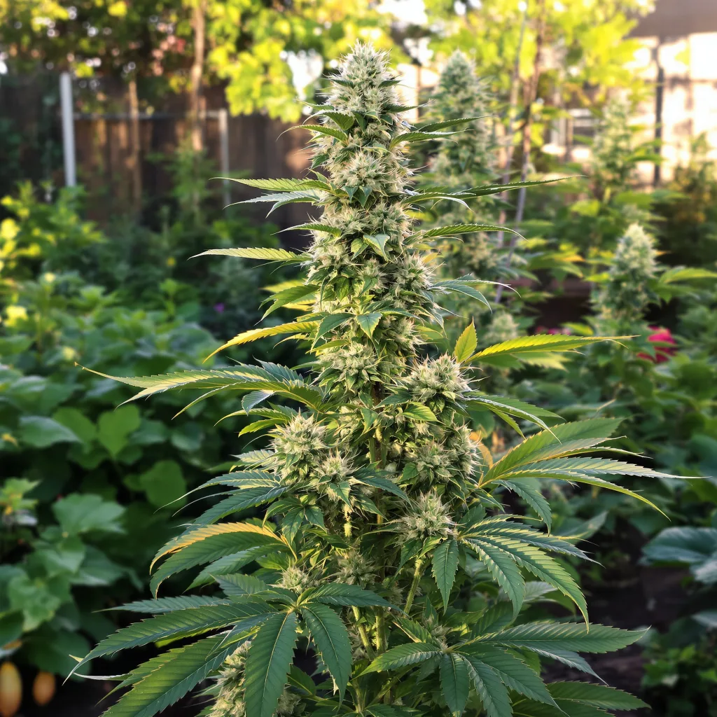 Maxi Gom 54% indica / 46% sativa flower with visible trichomes