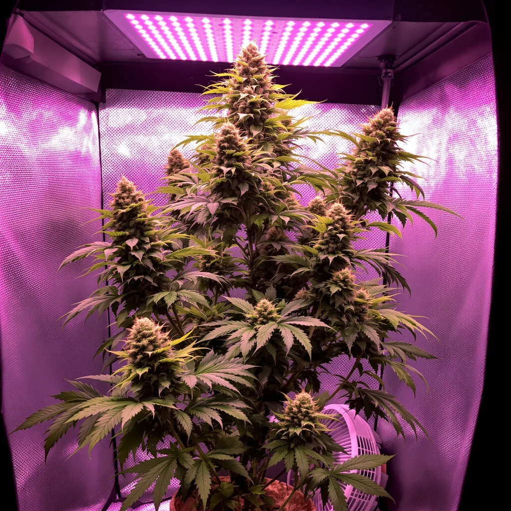 Mean Misty 35% indica / 65% sativa flower with visible trichomes