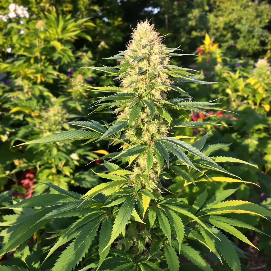 Mean Misty 35% indica / 65% sativa flower with visible trichomes