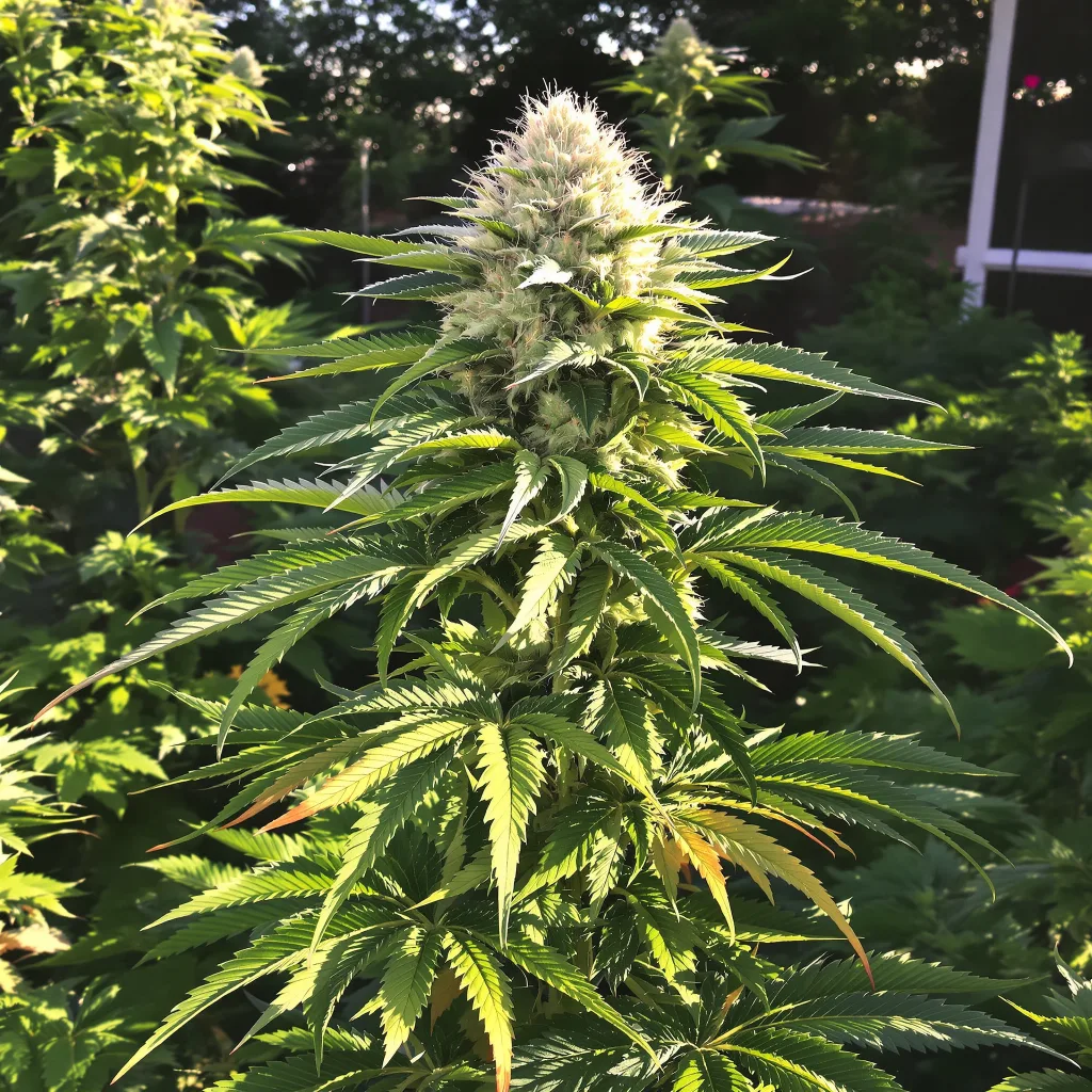 MedGom CBD 53% indica / 47% sativa flower with visible trichomes