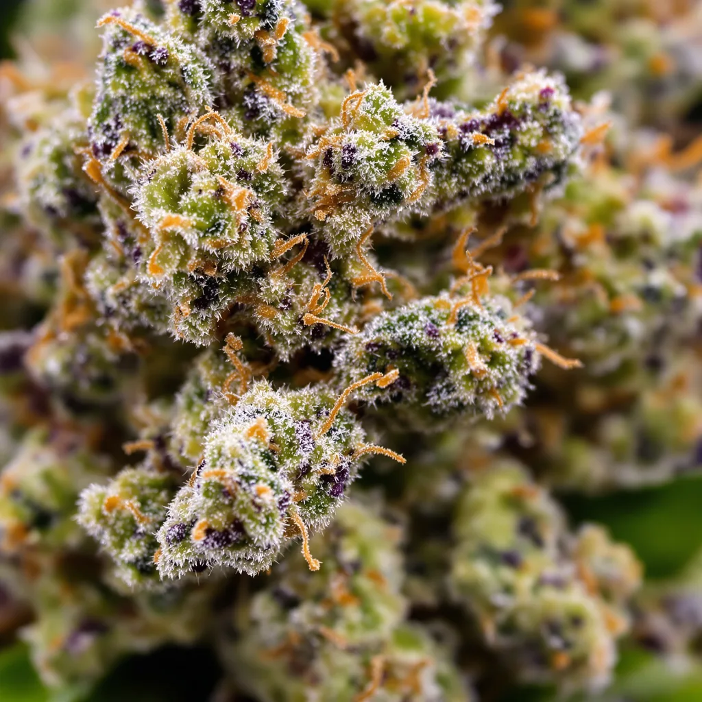 Medibud cannabis bud close-up showing dense forest-green nugs