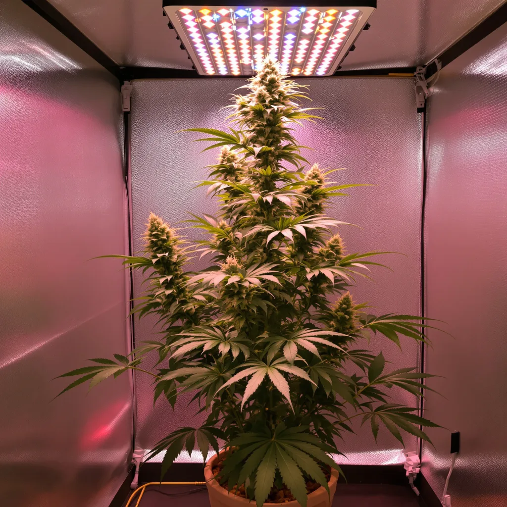 Melting Pot 13% indica / 87% sativa flower with visible trichomes