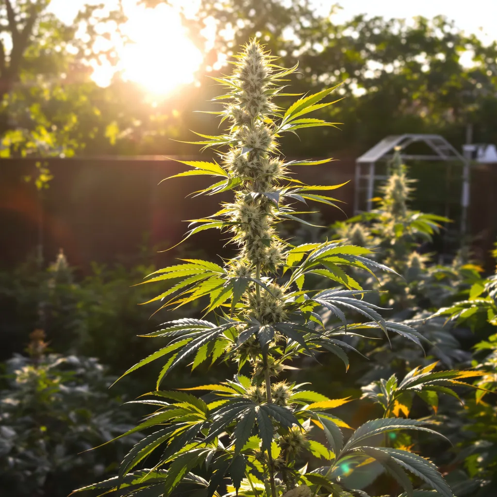 Melting Pot 13% indica / 87% sativa flower with visible trichomes